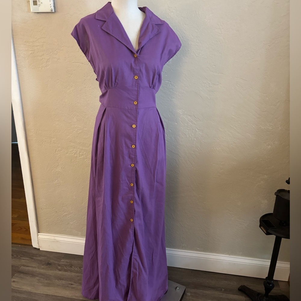 Sleeveless Button-Front Dress Sz XL New Amazon - Picture 2 of 11